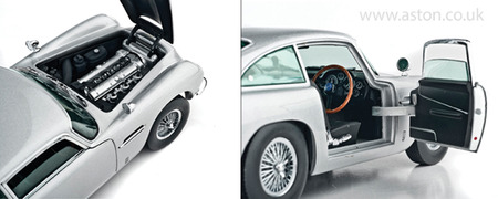 Aston Martin DB5 Silver Grey Model, 1:18 Scale - SUNH1005