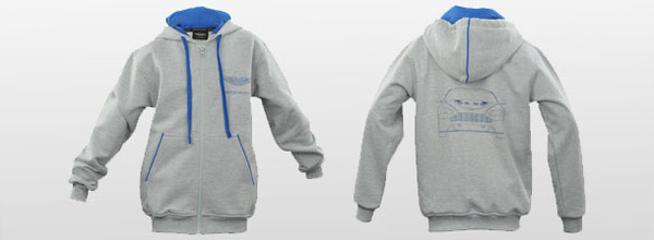 Aston Martin Kids Full Zip Hoodie - Grey/Blue