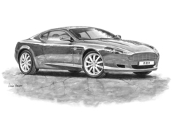 DB9 Black & White A3 Print - Mike Harbar - AWMH0082
