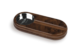 Aston Martin Solid Walnut Ashtray with Sterling Silver Dish - AH1018